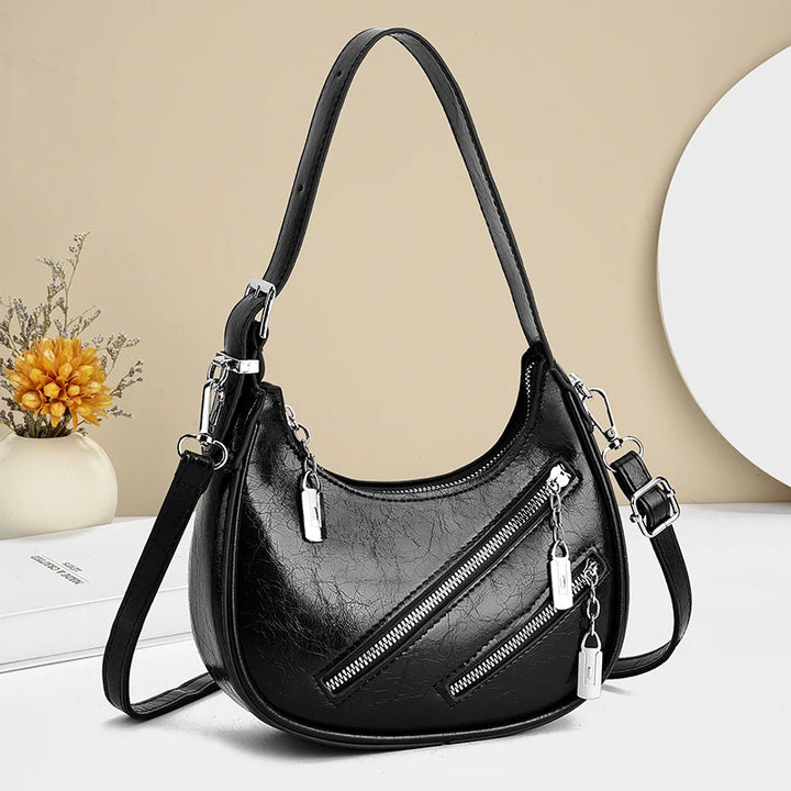 Women’s PU Leather Crossbody Bag – Vintage Hobo Clutch Handbag
