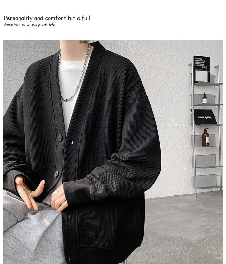 Plus Size Men’s Sweatshirt M–8XL – Heavy Blend Single-Breasted Autumn Jacket