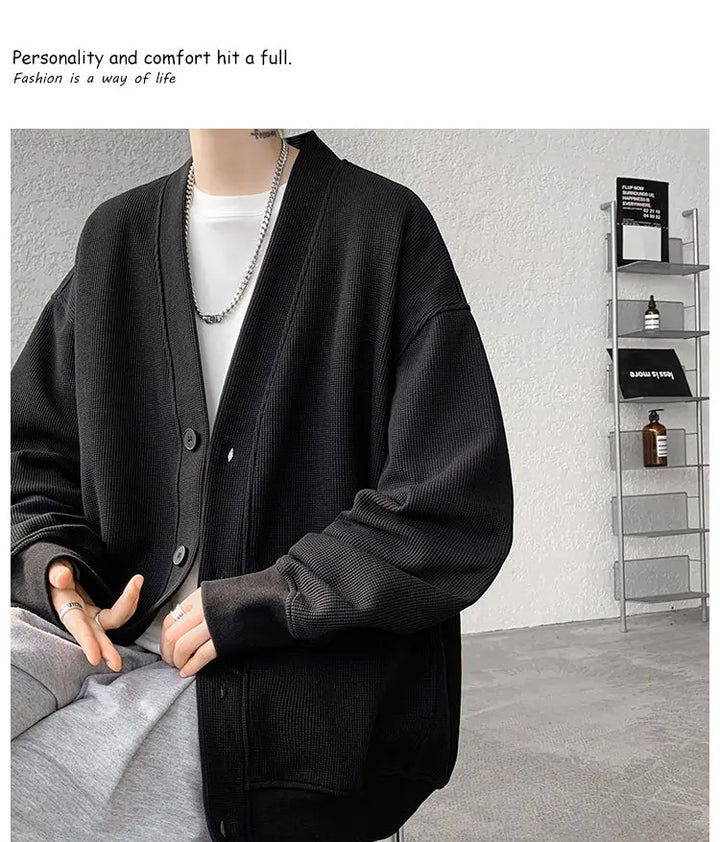 Plus Size Men’s Sweatshirt M–8XL – Heavy Blend Single-Breasted Autumn Jacket
