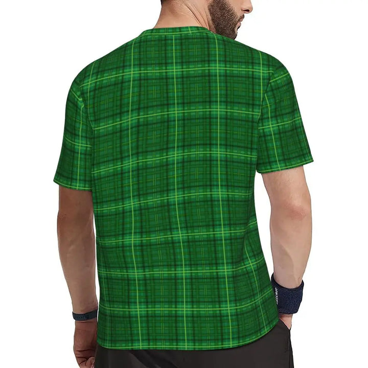 Sportswear T Shirt For Man Irish St Patricks Day T Shirts Hippie Green Plaid Summer Tees O Neck Streetwear Design Clothing Gift