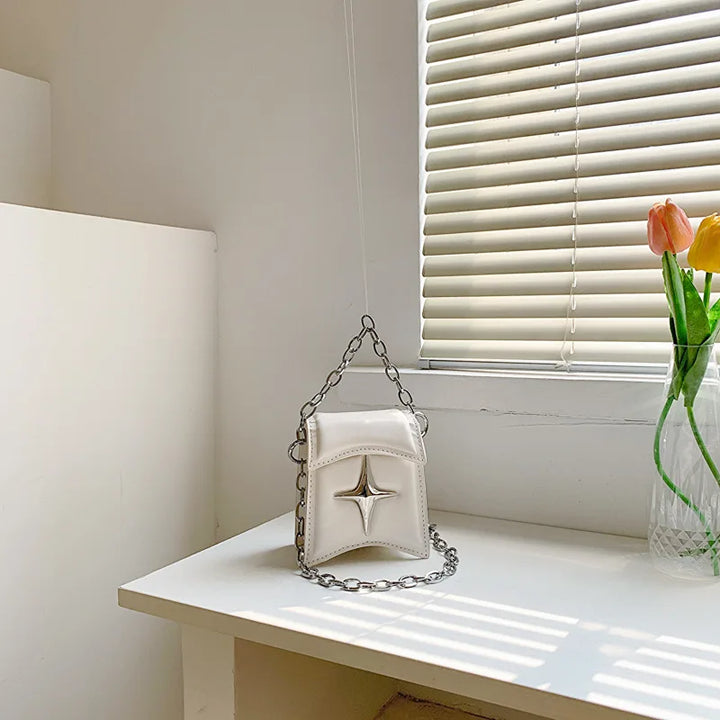 Women’s Vintage Star Chain Bag – Small Y2K Crossbody Flap Purse