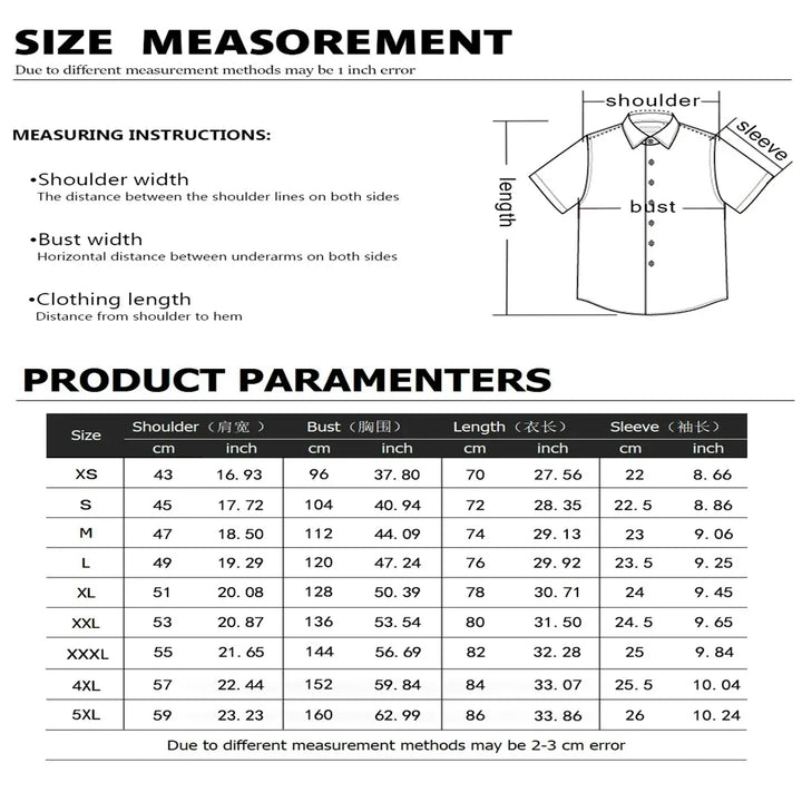 Men's Fashionable Casual Shirt Short-Sleeved 3D Printed Pattern Clothing Shirt Linen