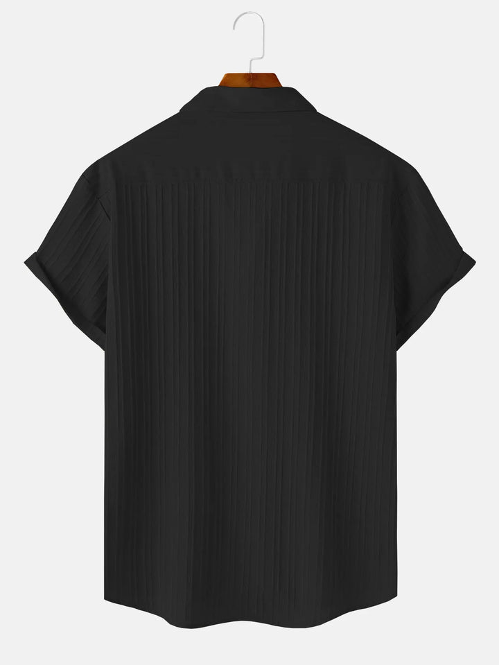 Men's  Comfortable Shirt Summer Beach Men's Shirt   Men's Short Sleeve Shirts  Solid Color Casual Short Sleeve Shirt