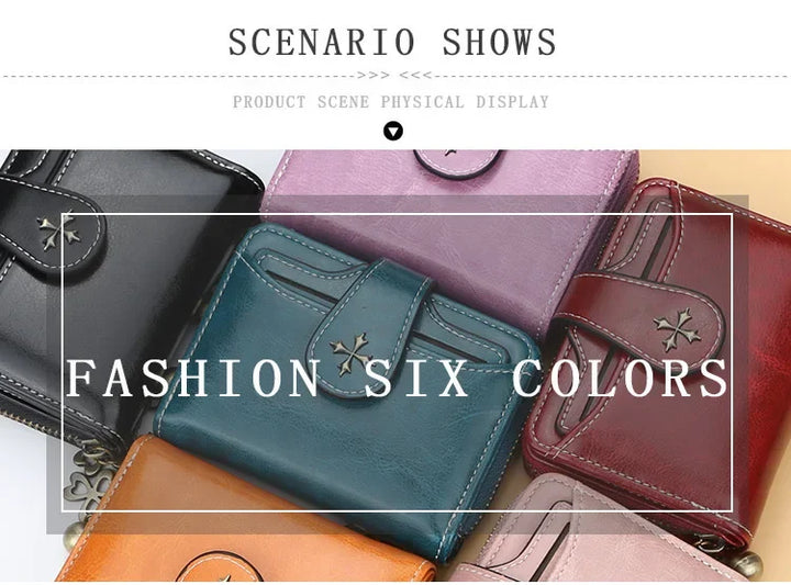 Women’s PU Leather Wallet – Small Coin Card Holder Short Clutch Purse