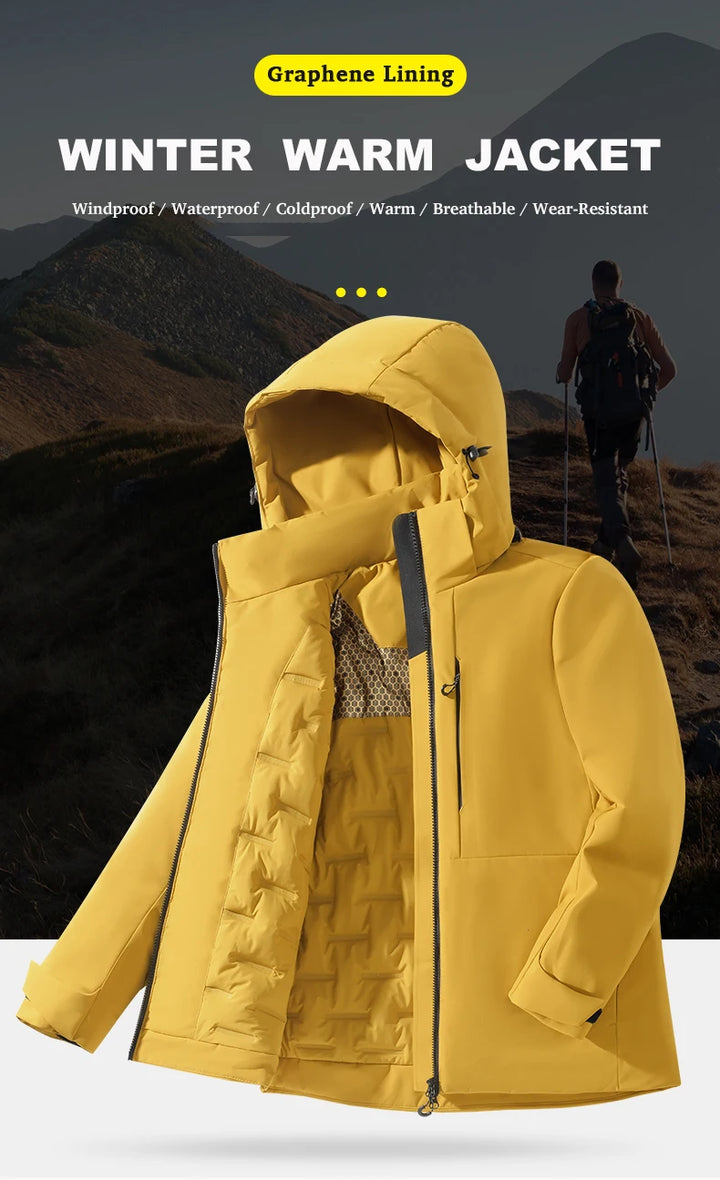 JNLN Unisex Waterproof Fleece Jacket – Windproof Thermal Coat for Hiking, Skiing & Outdoor Activities