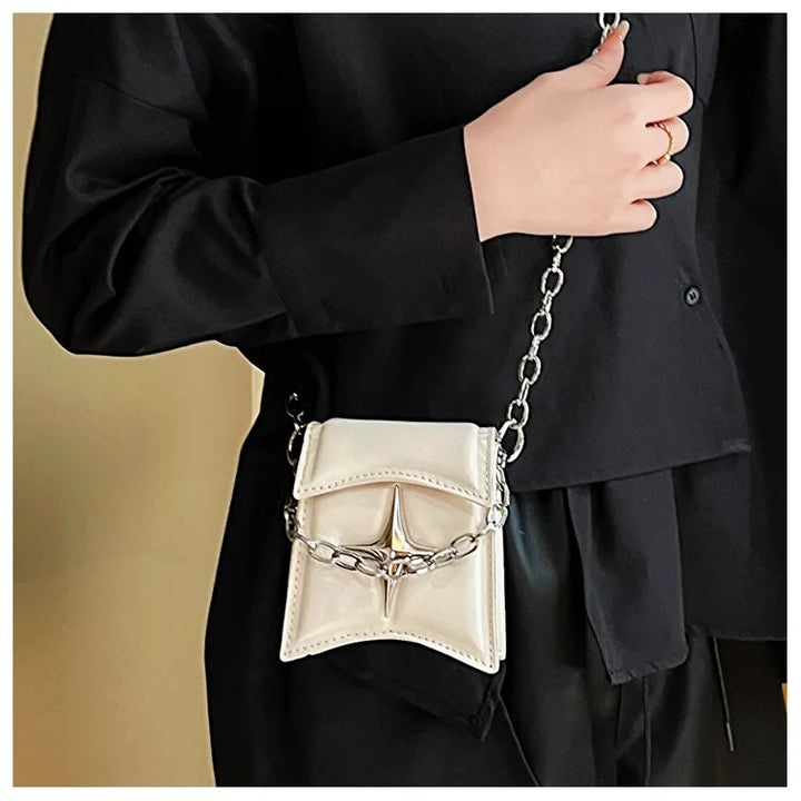 Women’s Vintage Star Chain Bag – Small Y2K Crossbody Flap Purse