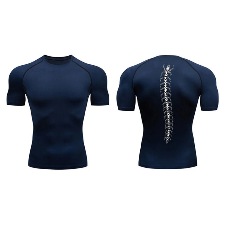 High Elasticity Compression Shirts for Men Gym Workout Quick Dry T-shirt Tops Breathable Training Running Sportswear Rash Guard