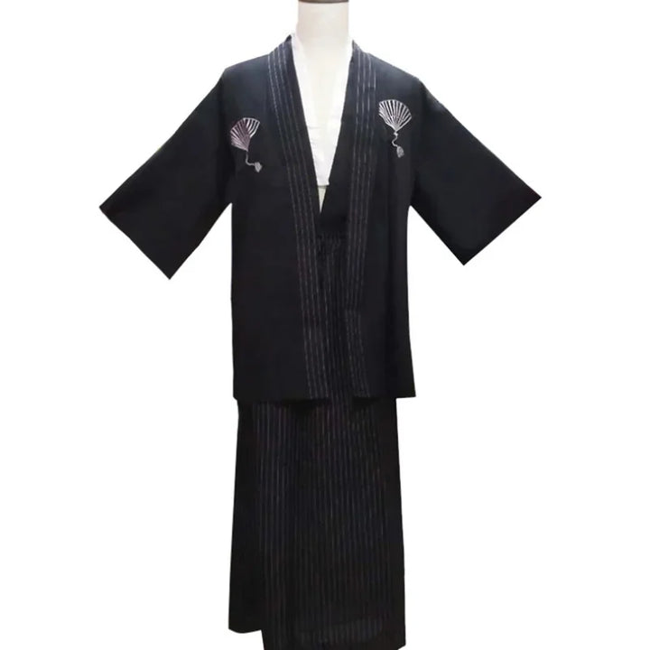 Japones Kimono Man Japanese Yukata Traditional Dress Vintage Male Yukata Stage Dance Costumes Samurai Clothing Asian Clothes