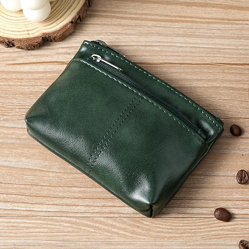 Leather Coin Purse Mini Wallet for Men, Women & Kids