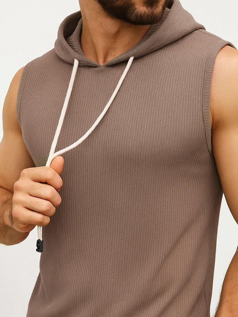 Men’s Hooded Tank Top – Sleeveless Muscle Fit Streetwear Tee