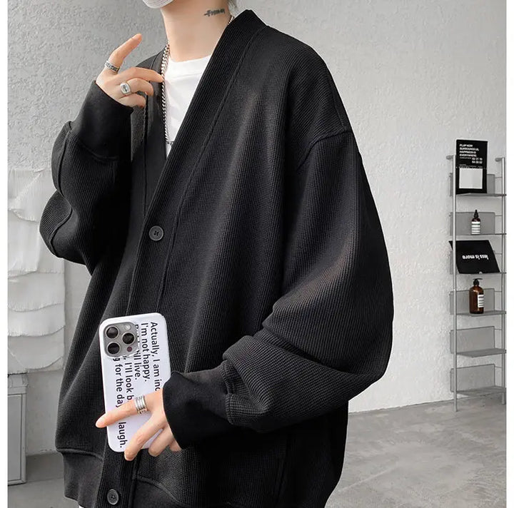 Plus Size Men’s Sweatshirt M–8XL – Heavy Blend Single-Breasted Autumn Jacket
