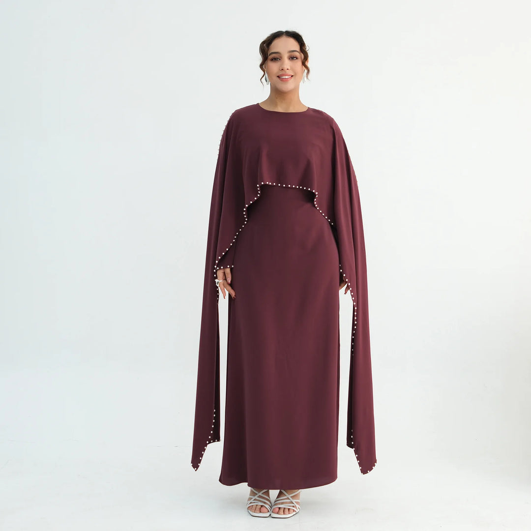 Luxury Dubai Shawl Abaya Elegant Beaded Waist Cinching Kaftan Muslim Women Traditional Dress Maxi Long Sleeve Robe Eid Outfit