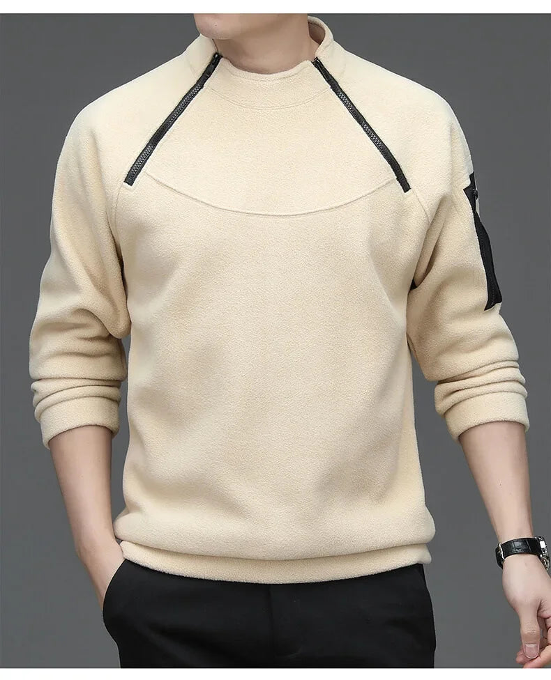 Men's Sweatshirs Spring Fall Long-sleeved T-shirt Top Loose Trend Round Neck Bottoming Shirt Lightweight Casual Sports