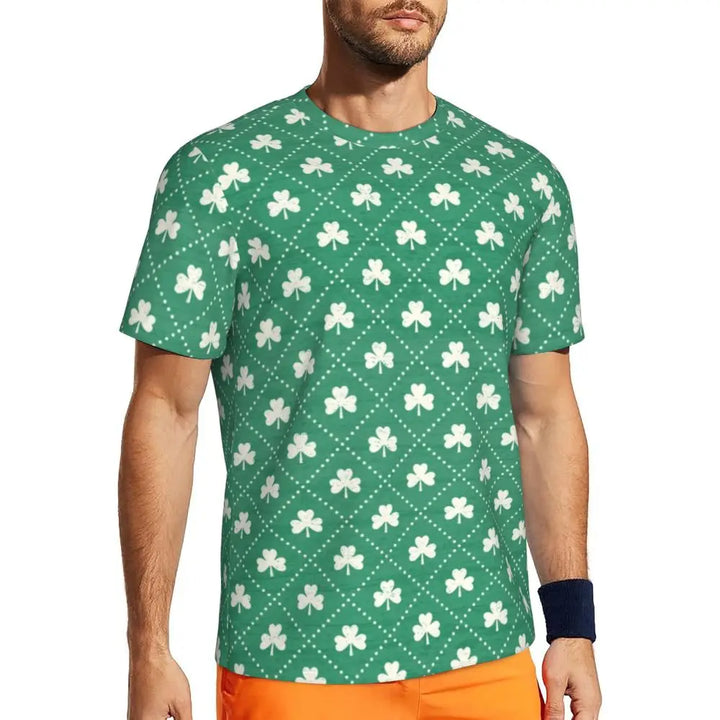 Sportswear T Shirt For Man Irish St Patricks Day T Shirts Hippie Green Plaid Summer Tees O Neck Streetwear Design Clothing Gift