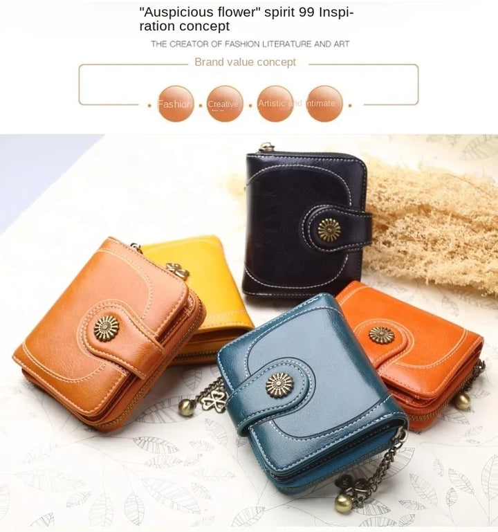 Women’s PU Leather Wallet – Small Coin Card Holder Short Clutch Purse