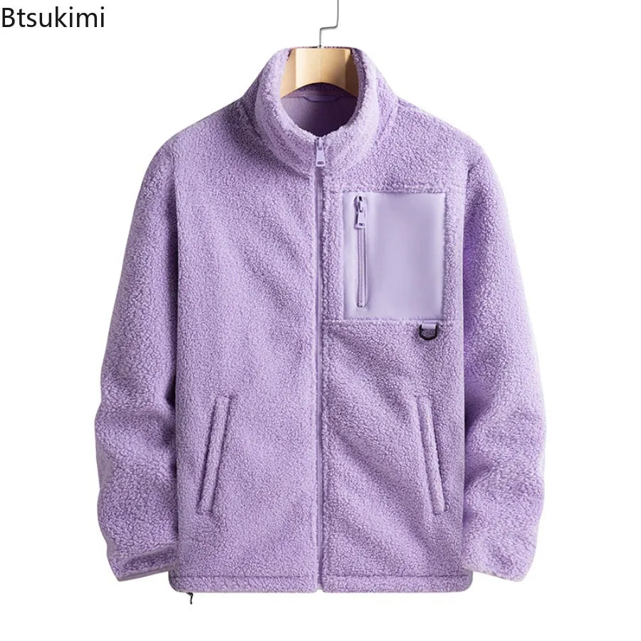 Men’s Warm Polar Fleece Jacket – Casual Outdoor Winter Coat