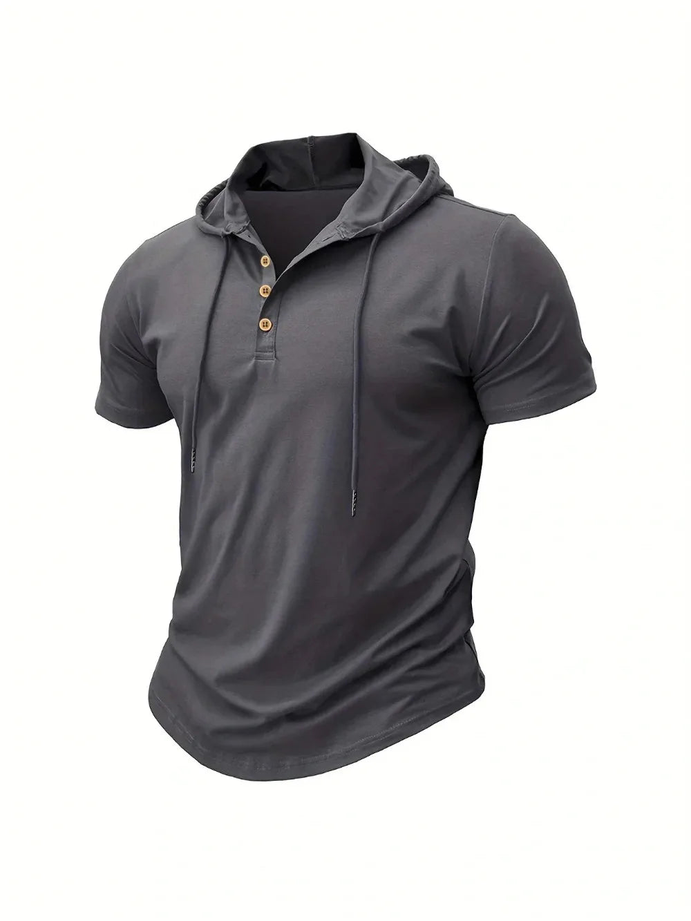 Men T Shirts  Summer Slim Fitness Hooded Short-Sleeved Bodybuilding Quick Dry Tshirt Male Gym Clothes Breathable Sports Tops