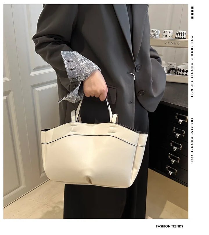 Women’s PU Leather Tote Bag – Large Vintage Shoulder & Crossbody Purse