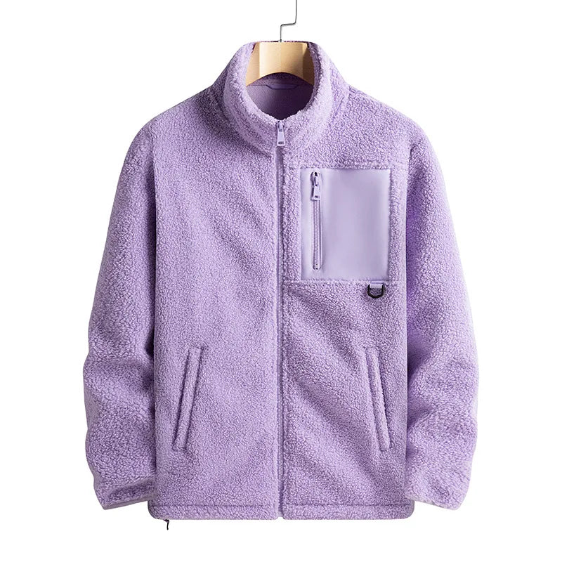 Men’s Warm Polar Fleece Jacket – Casual Outdoor Winter Coat