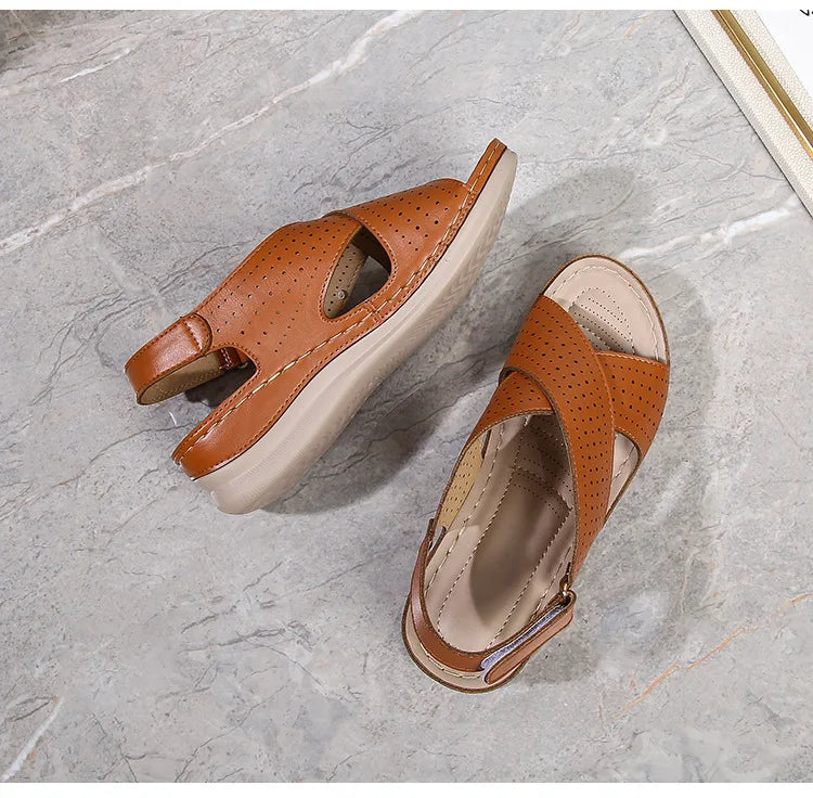 Women's sandals soft, breathable, non slip, lightweight comfortable suitable daily leisure  vacation thick soles sloping heels