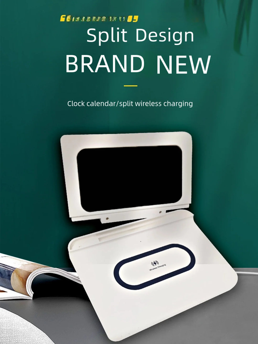 3-in-1 40W Wireless Charger with LED Clock