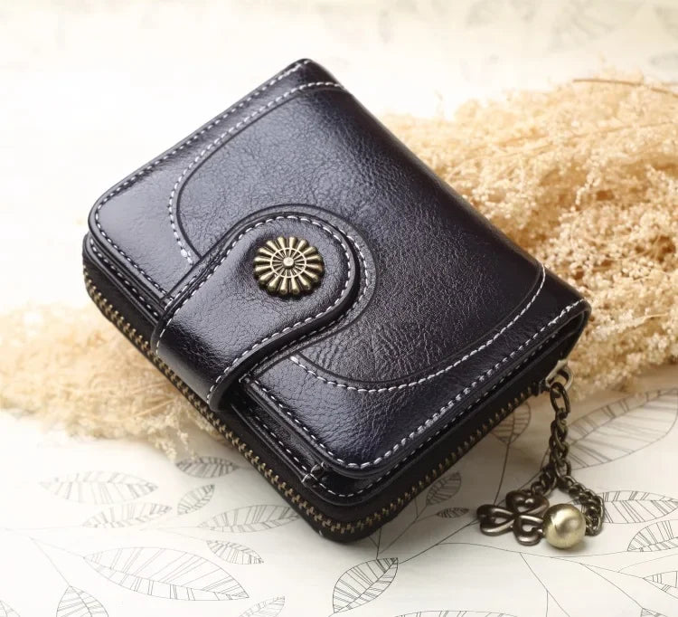Women’s PU Leather Wallet – Small Coin Card Holder Short Clutch Purse