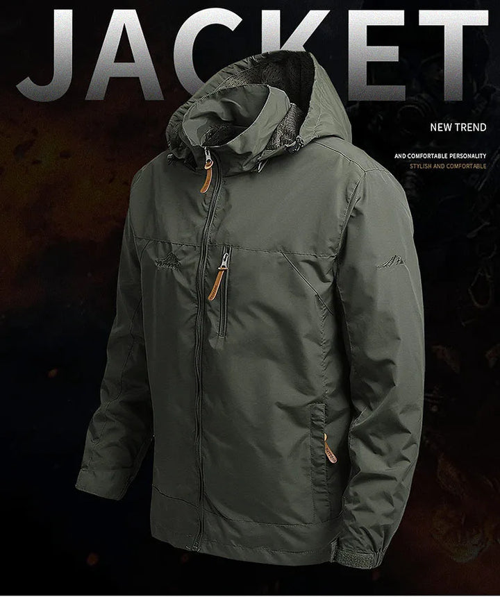 Men’s Waterproof Windbreaker – Military Hooded Combat Jacket for Autumn Hiking & Biking