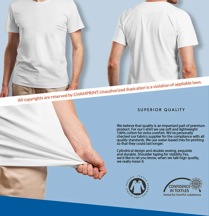 Men Women T-Shirts DIY Novelty Pure Cotton Tee Shirt Short Sleeve  T Shirts Round Collar Tops Plus Size Gift