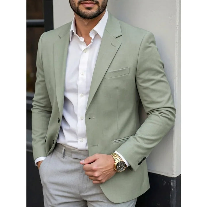 KIDWHXR Man Blazer Korean Slim Simple Solid Color Turn Down Collar Male Suit Outerwear Business Casual Long Sleeeve Men Coat