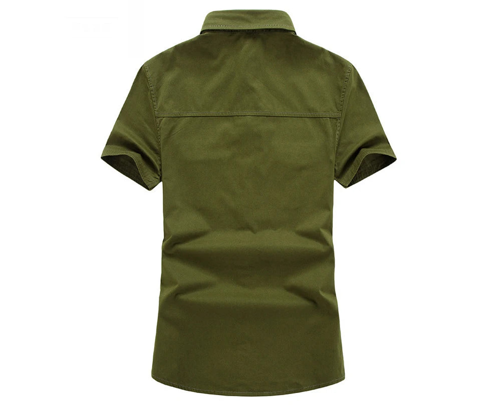 Spring Summer Men's Tactical Shirts Outdoor Men Cotton Shorts Sleeve Military Shirts Fashion Men Button Hiking Work Shirts