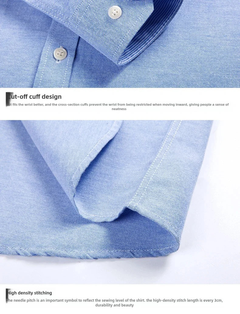 Men's Long Sleeve Shirt Non-Ironing Oxford Spinning Spring Summer Autumn Slim Casual Comfortable All Fashion Fast Color Shirt