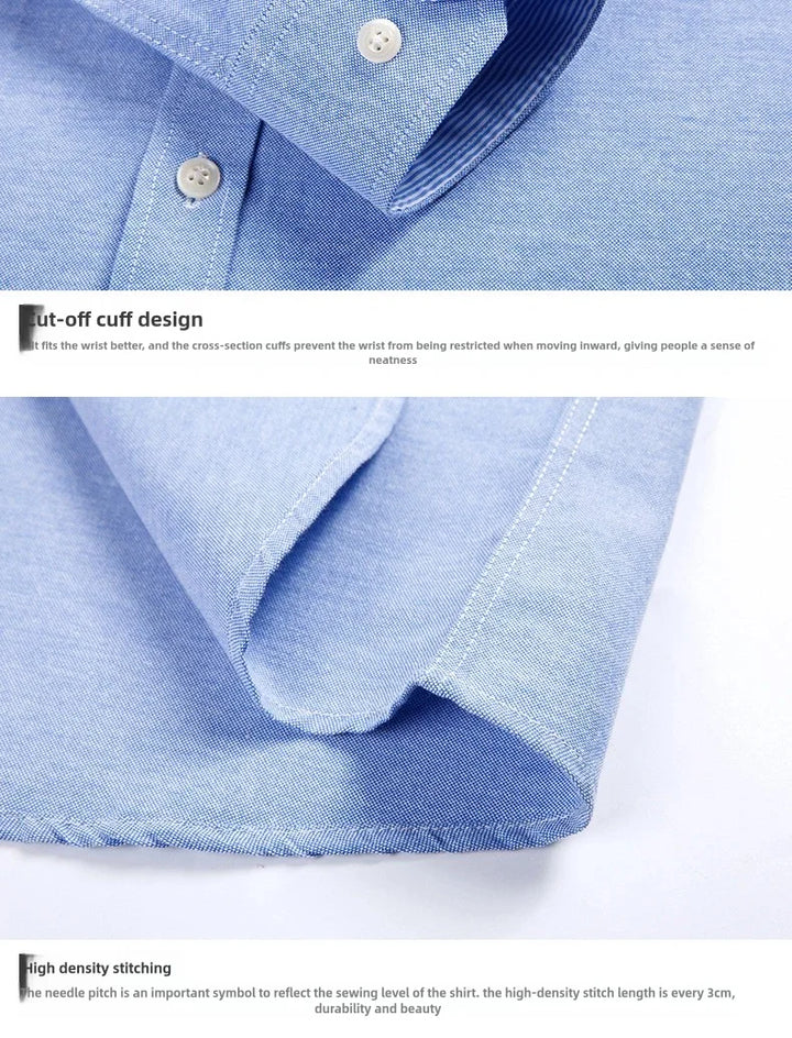 Men's Long Sleeve Shirt Non-Ironing Oxford Spinning Spring Summer Autumn Slim Casual Comfortable All Fashion Fast Color Shirt