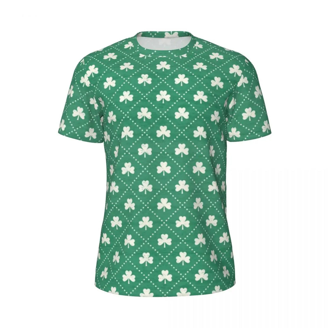 Sportswear T Shirt For Man Irish St Patricks Day T Shirts Hippie Green Plaid Summer Tees O Neck Streetwear Design Clothing Gift