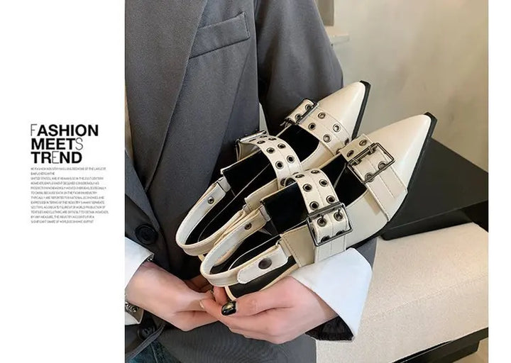 2023women's sandals summer  Ballet flats women Pointed rivet single shoe Platform Women Sandals zapatos de mujer tendencia