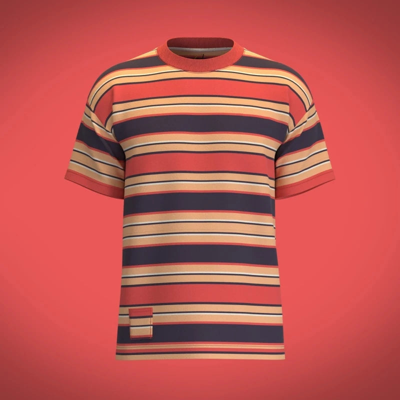 Simple Fashion Striped T Shirts For Men Summer Casual Daily Wear 3D Printed Kids T-shirts Loose Streetwear Crewneck Tees Tops