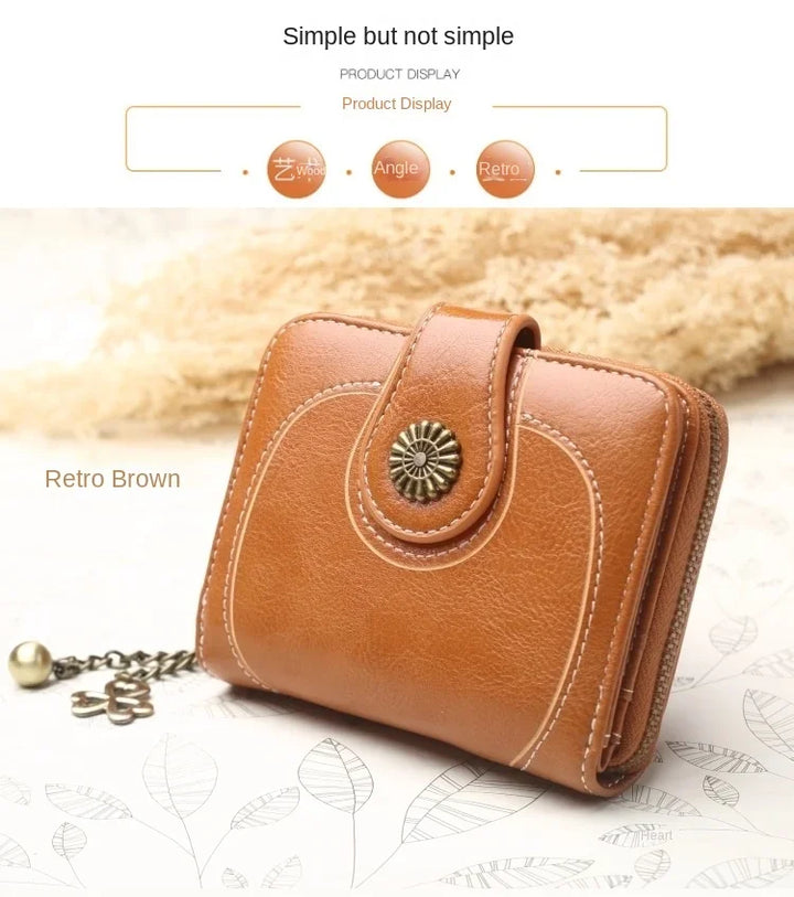 Women’s PU Leather Wallet – Small Coin Card Holder Short Clutch Purse