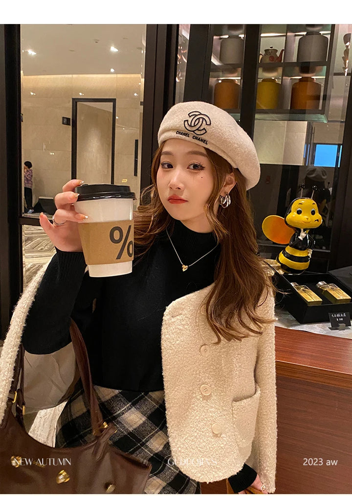 2025 Women’s Turtleneck Sweater – Thick Velvet-Lined Winter Pullover