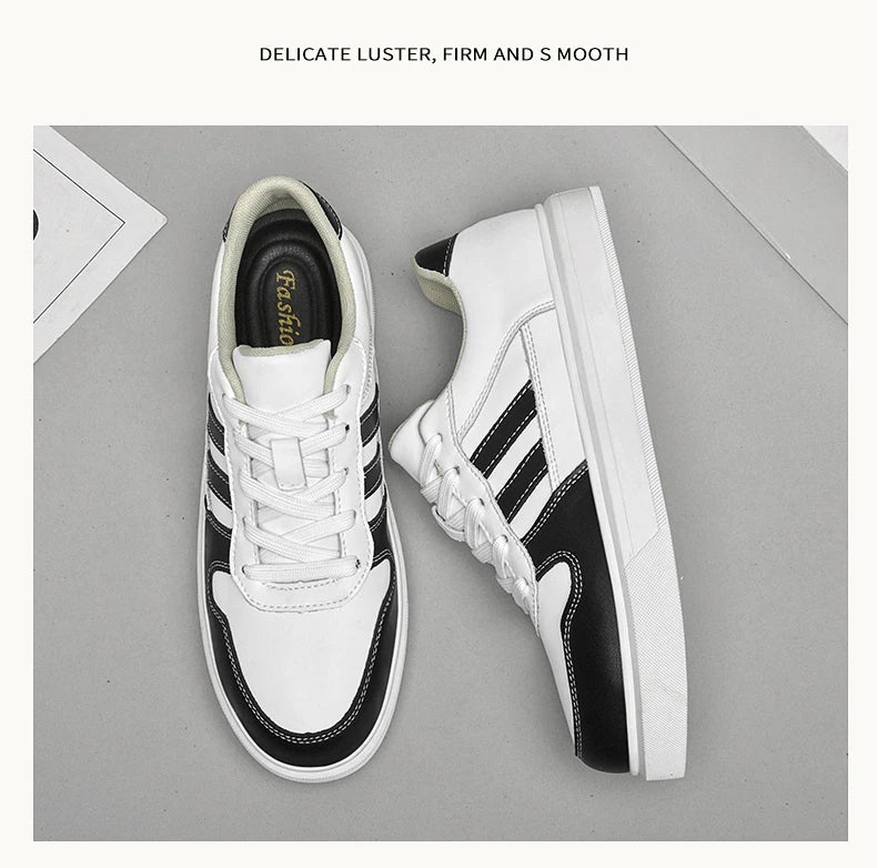 Shoes for Men Four Season Vulcanized Footwear Non-slip Casual Sneakers Fashion New Leather Round Toe Walking shoes tenis jeans