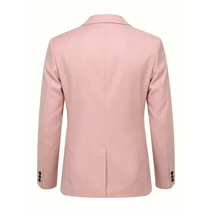 KIDWHXR Man Blazer Korean Slim Simple Solid Color Turn Down Collar Male Suit Outerwear Business Casual Long Sleeeve Men Coat