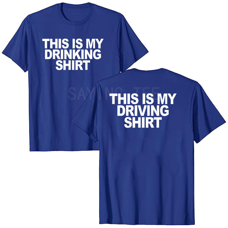 This Is My Drinking Shirt and Driving Shirts Funny Quotes T-Shirt Letters Printed Sayings Graphic Tee Tops Short Sleeve Blouses
