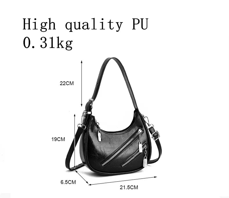 Women’s PU Leather Crossbody Bag – Vintage Hobo Clutch Handbag