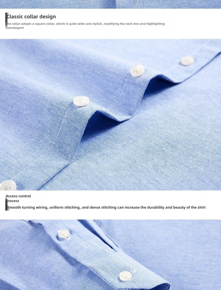Men's Long Sleeve Shirt Non-Ironing Oxford Spinning Spring Summer Autumn Slim Casual Comfortable All Fashion Fast Color Shirt