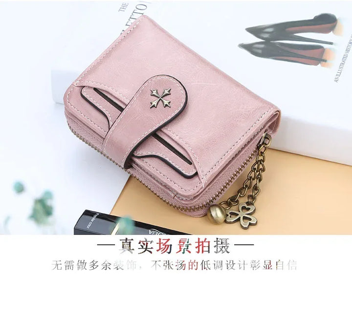 Women’s PU Leather Wallet – Small Coin Card Holder Short Clutch Purse
