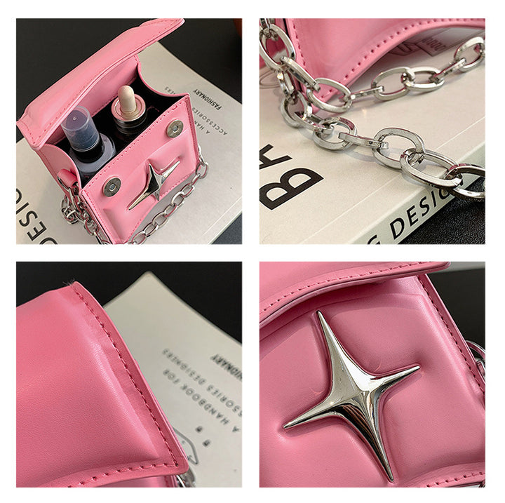 Women’s Vintage Star Chain Bag – Small Y2K Crossbody Flap Purse