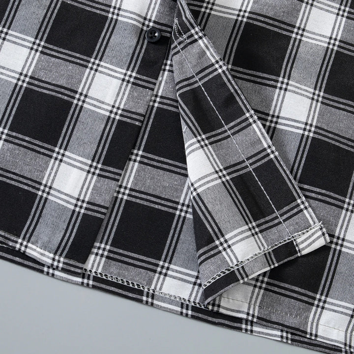Men's Shirt Spring And Autumn Coat Fashionable Classic Checkered Youth Casual Comfortable And Fashionable Button Up Long Sleeved