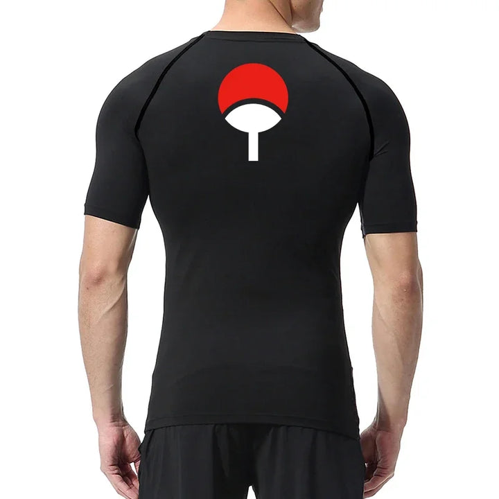 Graphic Compression Shirts for Men Athletic Quick Dry Rash Guard Stretchy Baselayers Undershirts Gym Workout Running Tshirt Tops