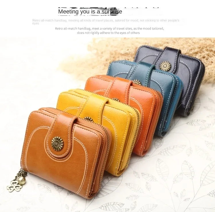 Women’s PU Leather Wallet – Small Coin Card Holder Short Clutch Purse