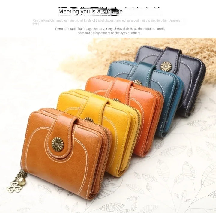 Women’s PU Leather Wallet – Small Coin Card Holder Short Clutch Purse