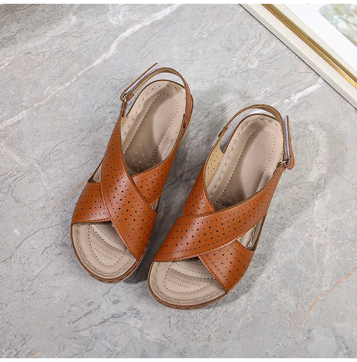 Women's sandals soft, breathable, non slip, lightweight comfortable suitable daily leisure  vacation thick soles sloping heels