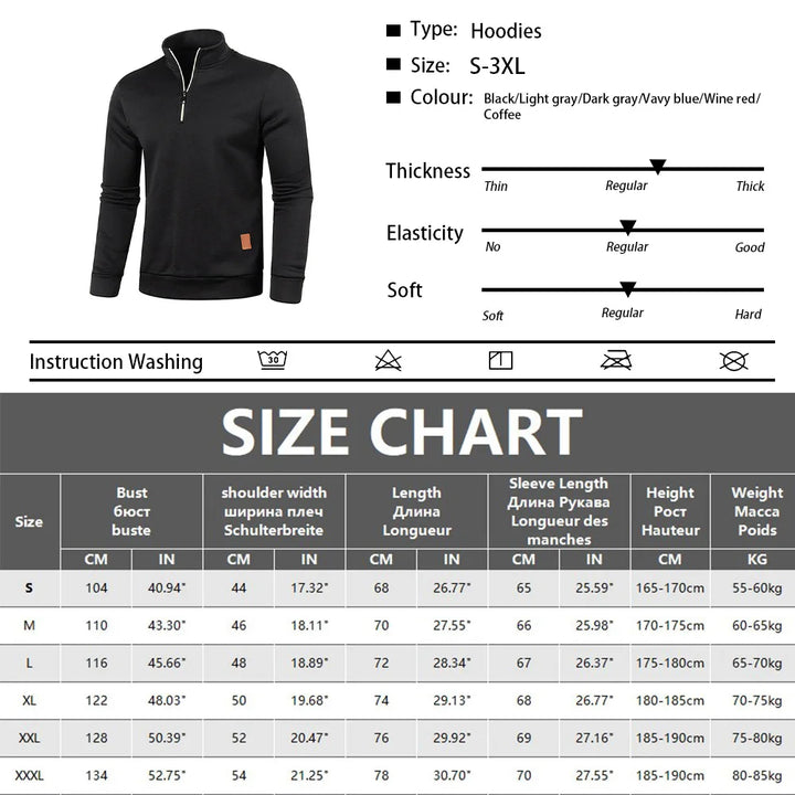Men Sweatshirts Spring Thicker Pullover Half Zipper Pullover for Male Hoody Outdoor Sweatshir Autumn Solid Color Turtleneck Swea